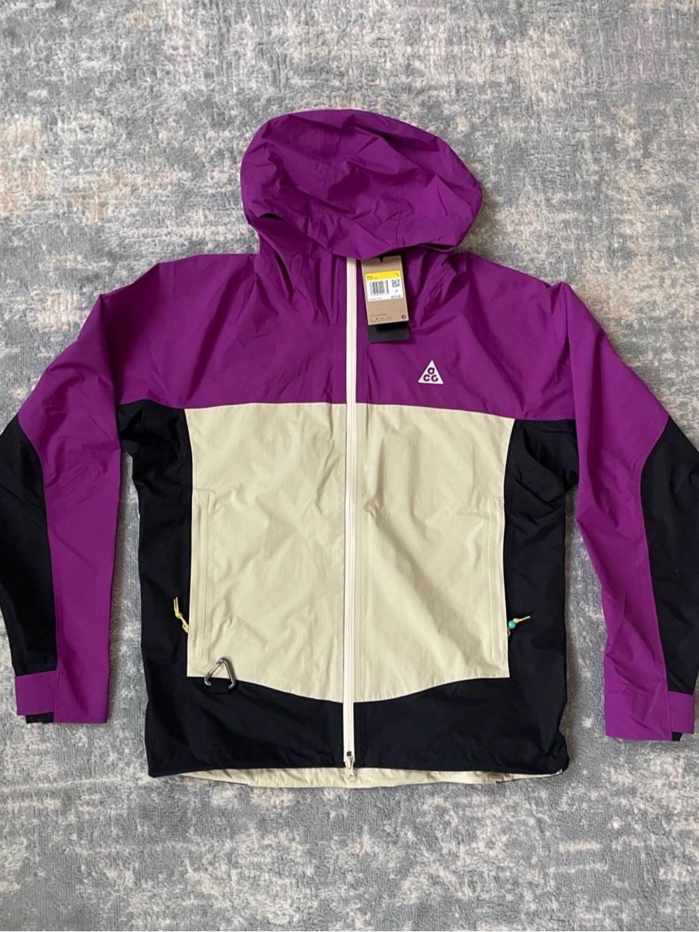 Nike ACG StormFit Hooded Colorblock Rain Jacket - Purple/White/Black